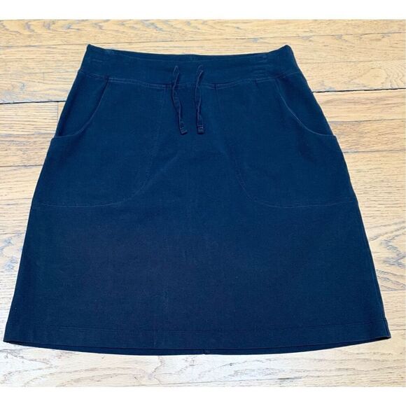 PATAGONIA BLACK ORGANIC COTTON TIE WAIST A LINE SKIRT sz Small - Picture 1 of 5